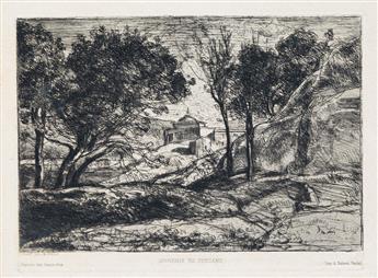 JEAN-BAPTISTE-CAMILLE COROT Two etchings.